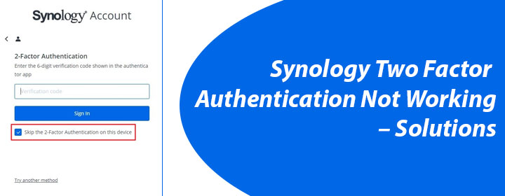 Synology Two Factor Authentication
