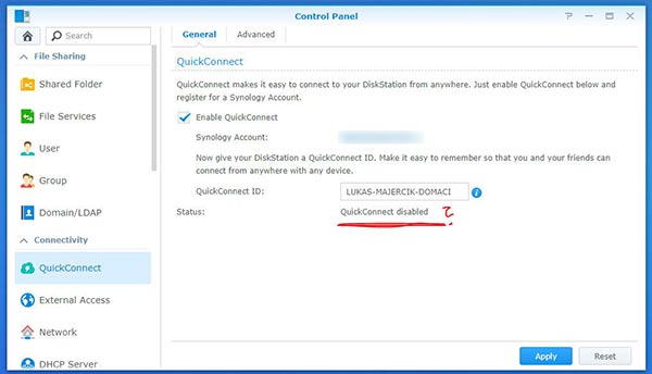 Synology QuickConnect Not Working